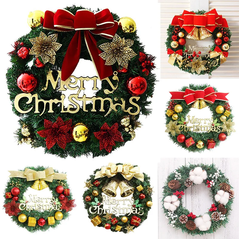 

Christmas Wreath 30cm Christmas Decoration Simulated Wreath Window Door Hanging Christmas Shopping Mall Scene Layout Props