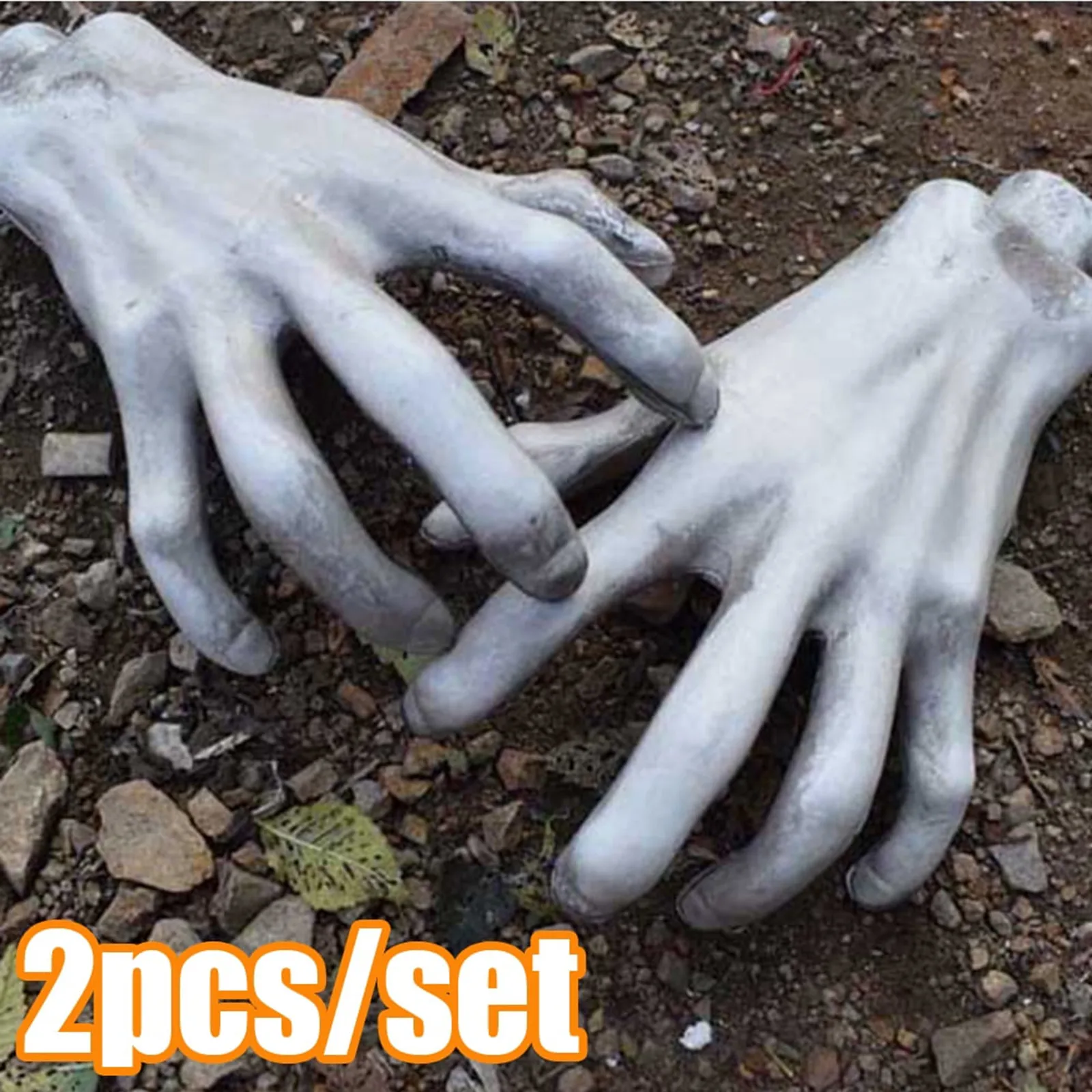 Halloween Decoration Realistic Life Size Skeleton Hands Plastic Fake Human Hand Bone Zombie Party Terror Scary Prop Decorations