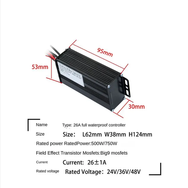 【Supernew】1 Piece For 24V36V48V-26A 500 With 750W Sine Wave Three-Mode Controller Electric Scooter Accessories Waterproof Connec