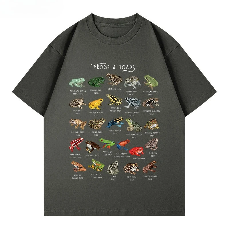 Frosch, Frosch, Kröte, lustige Tierwissenschaft, Freizeit-T-Shirt, Luxus-Marken-Top für Herren und Damen – Detail 7