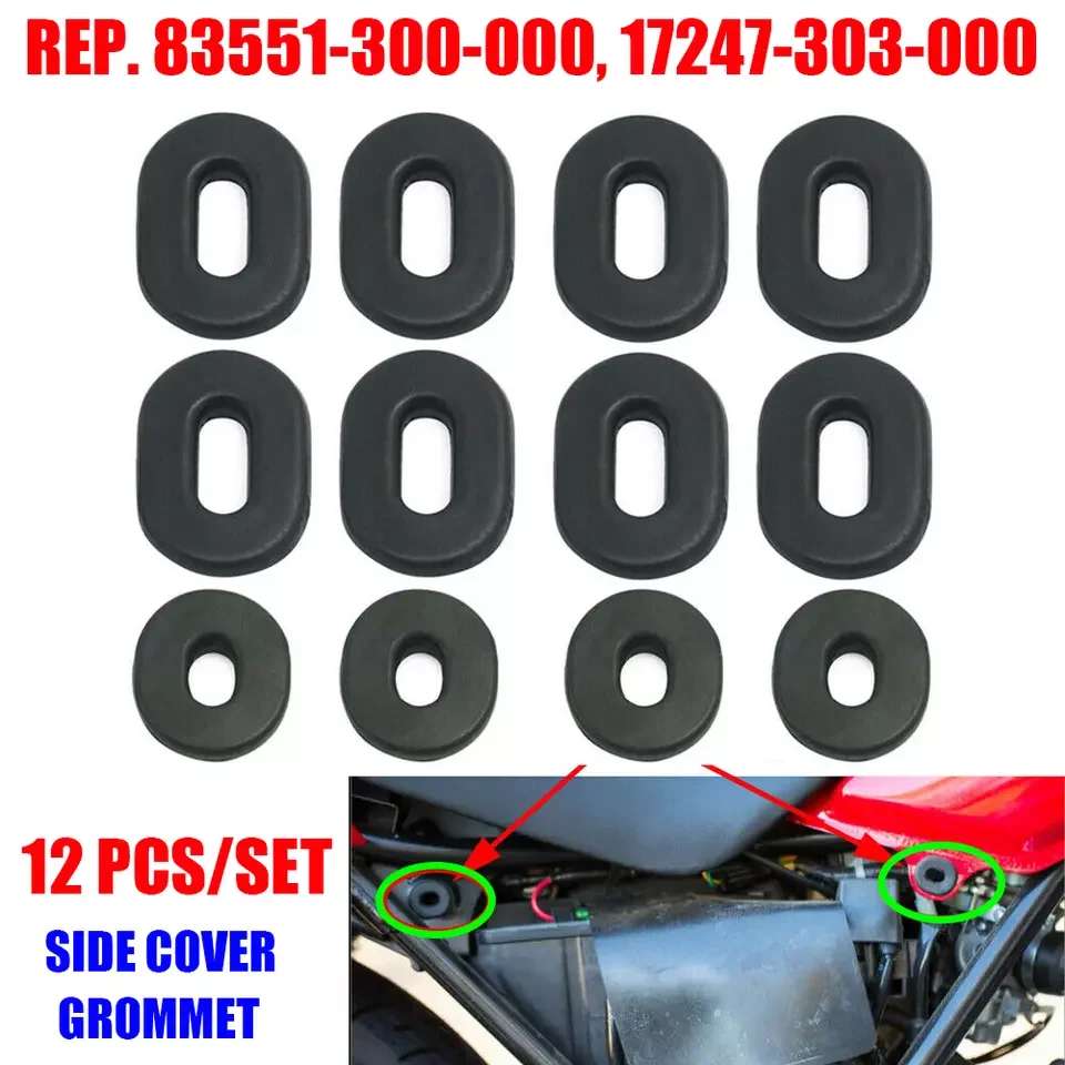 

Black Motorcycle Side Cover Rubber Grommets Gasket Fairings Set For Honda CB100K CL100S CB125S XL100 83551-300-000
