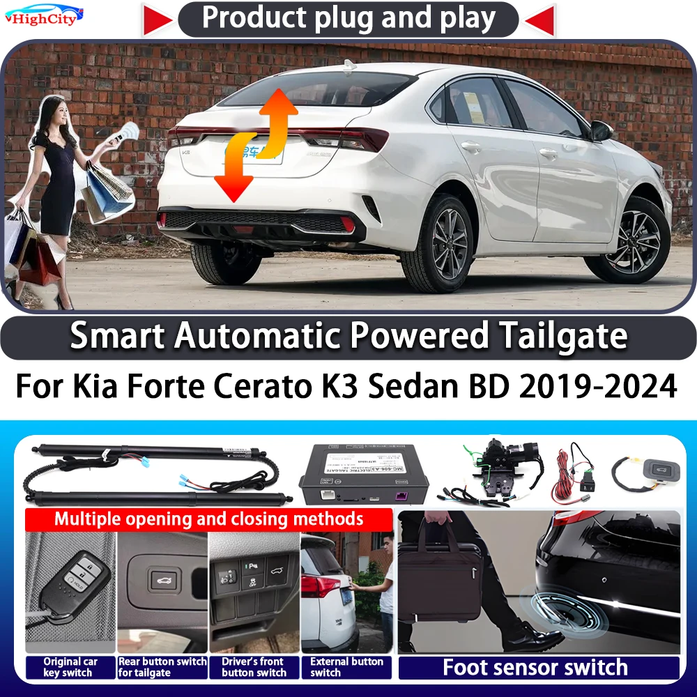 

For Kia Forte Cerato K3 Sedan BD 2019-2024 OEM Smart Automatic Powered Tailgate Key Control Trunk Lift Close Kit Power Tailgate