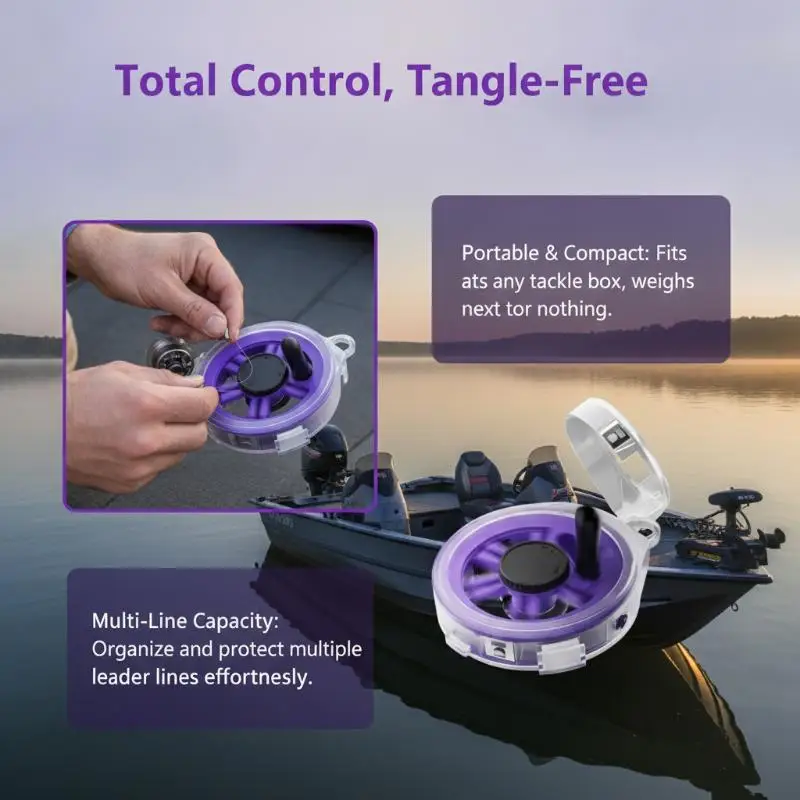 Fishing Line Winder Storage Box 1PC Ceramic Guide Ring Wear Resistant Leader Line Organizer for Saltwater Deep Sea Fishing