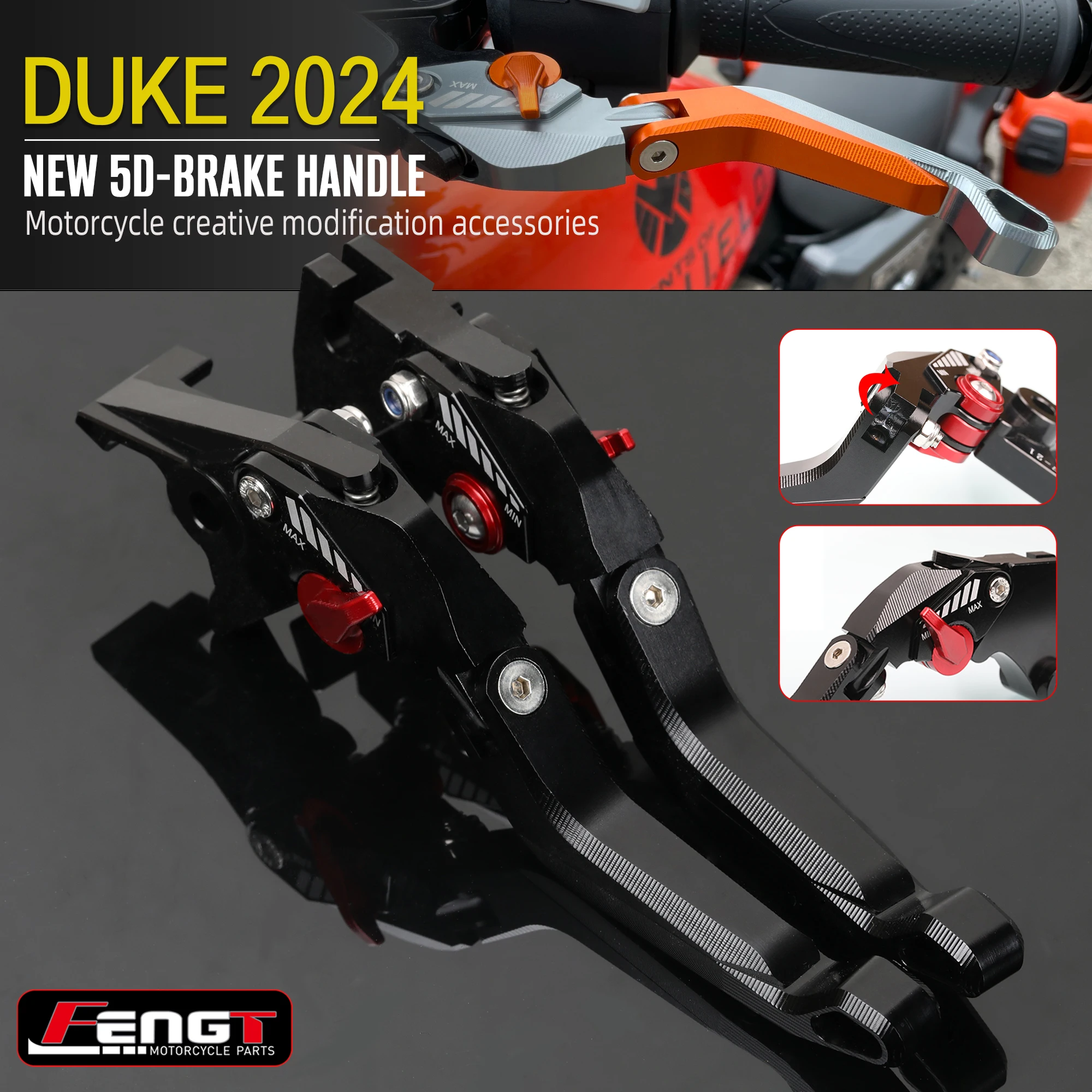 

NEW 5D Brake Lever For DUKE 390 250 125 2024 2025 Motorcycle Adjustable Front Clutch Control Handles Levers DUKE390 DUKE250