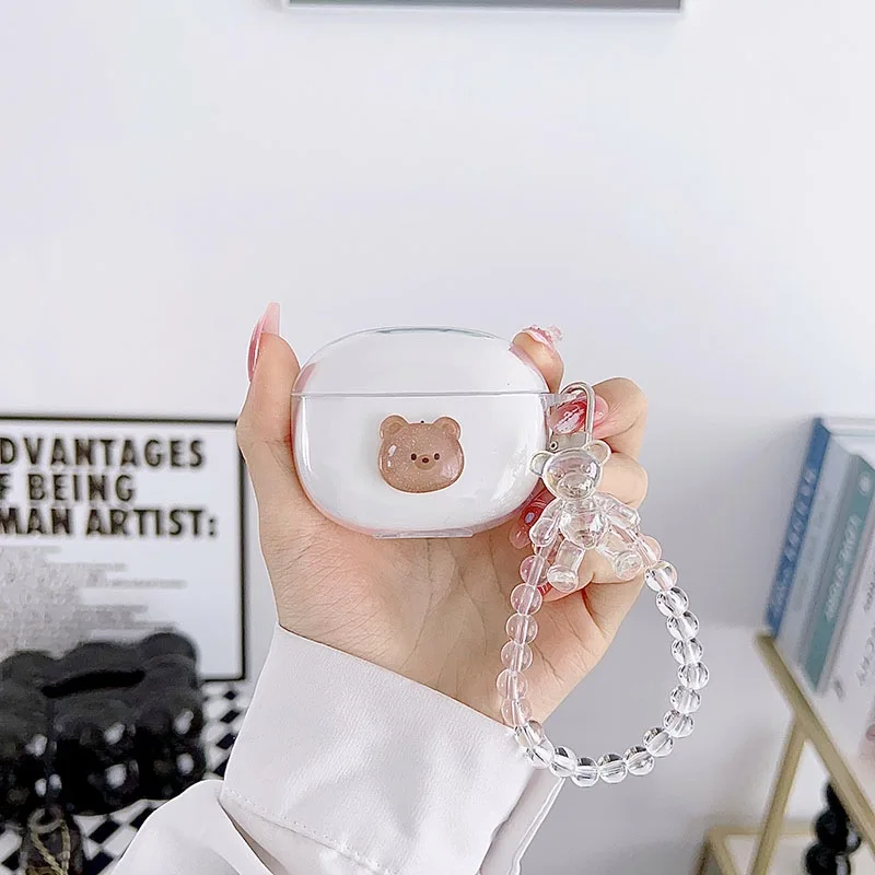 Силиконовый прозрачный чехол для Huawei Freebuds SE2, с мультяшным рисунком