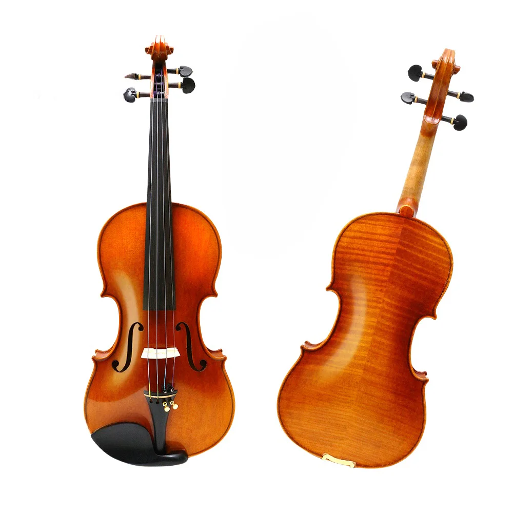 Advanced Violin 4/4 Full Size Maple Spruce Ebony Wood Handmade New Violin With Brazil wood Bow Lightweight Durable