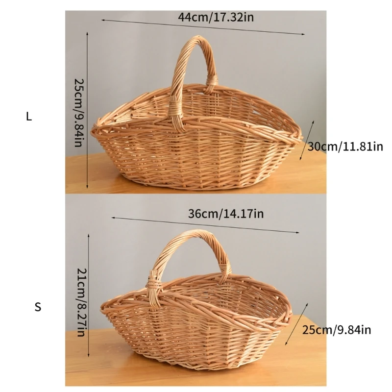 Keranjang Roti Rotan Tempat Penyimpanan Kapasitas Besar untuk Buah dan Sayuran