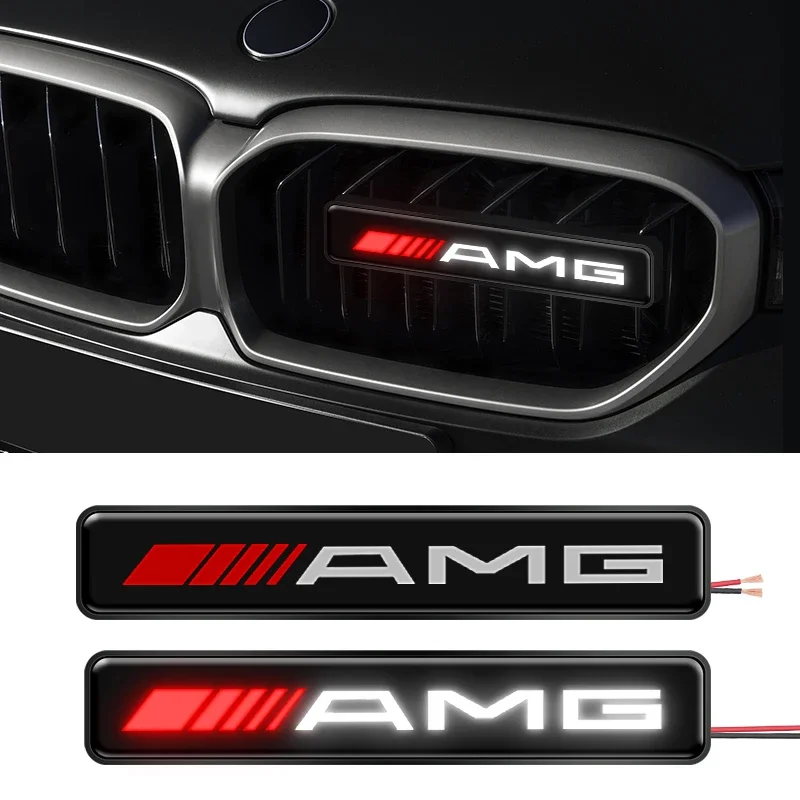 Auto Luce Decorativa LED Cofano Anteriore Griglia Dell'emblema Distintivo Decor Per Mercedes Benz AMG ABCES CLA GLA GLB GLC GLS GLK CLS Classe