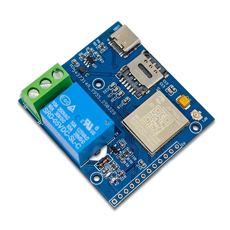 Module de commande à relais unique A37T-Iot 4G avec AIR780E, prend en charge l'alimentation de type C