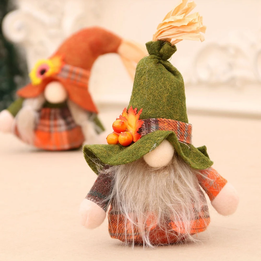 Autunno gnomo zucca girasole svedese Nisse Tomte Elf nano ornamenti di peluche per natale autunno gnomo decorazione del ringraziamento