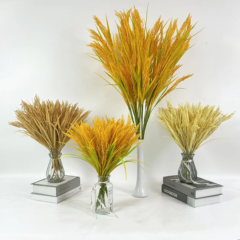 Wheat Flower Simulation Plant Wheat Ear Wedding Autumn Decoration Simulation Grain Rice Fake Plastic Flower Family Decoration