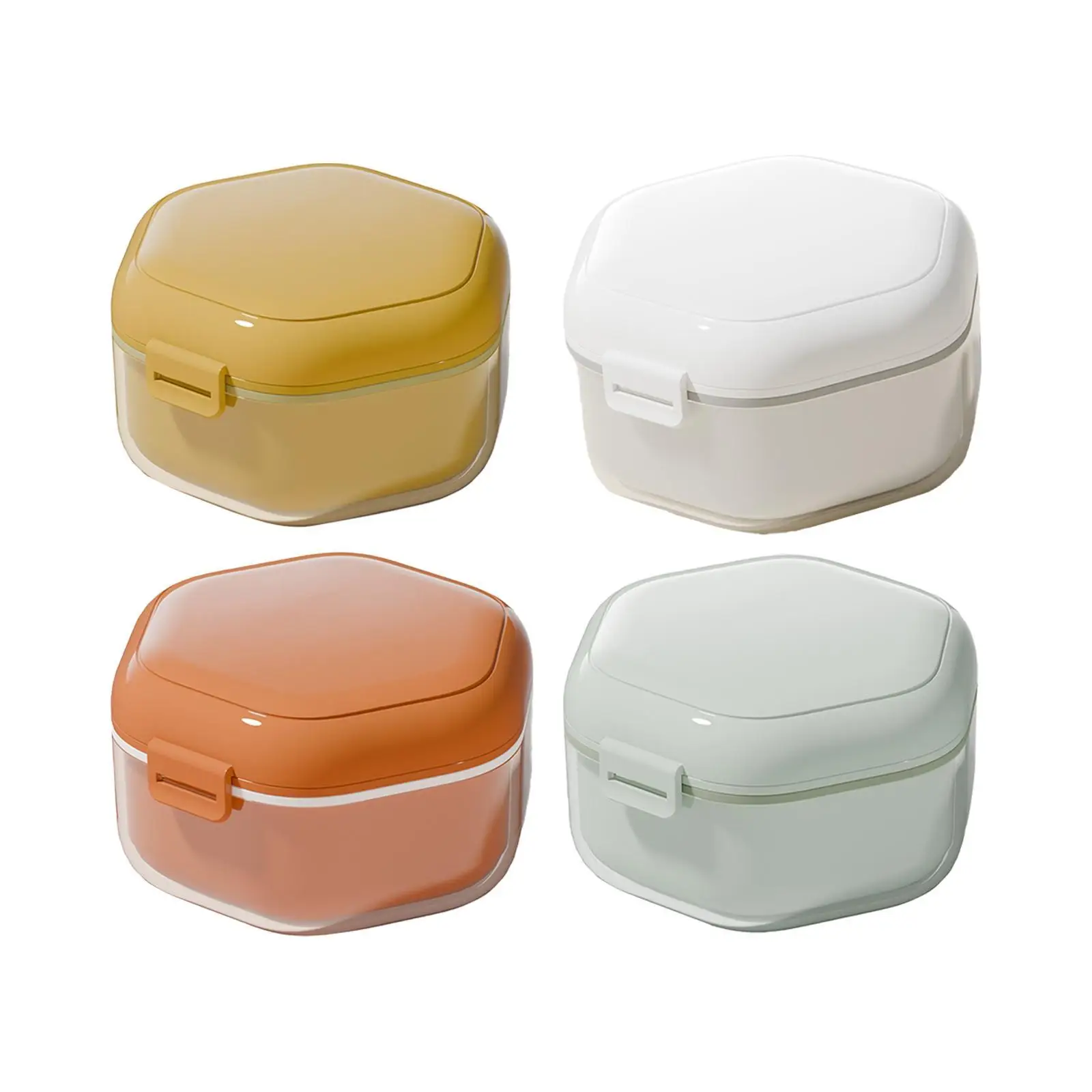 Denture Case Denture Storage Box Clear Slim Aligner Case Denture Cleaner Case for Mouth Guard Denture Cleaning Travel Retainer