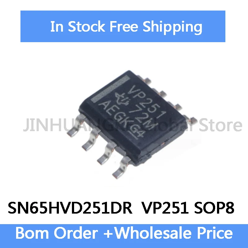 (10piece) New Original SN65HVD251DR SN65HVD251 VP251 SOP8 CAN transceiver chip In Stock