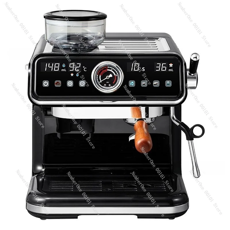 Semi Automatic Espresso Coffee Machine, Pump Pressure Home Brewing Maker with Milk Frother, Built In Grinder Italian Style