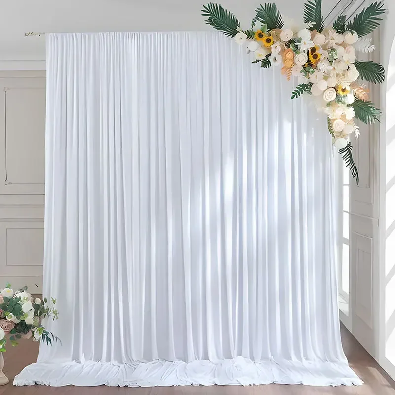 

5x8/10ft Wrinkle Free White Satin Backdrop Curtains for Wedding Birthday Parties Photography Background Baby Shower Decorations