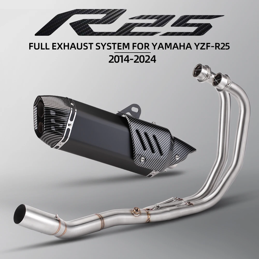 

For Yamaha R25 R3 MT03 2015-2024 Motorcycle Exhaust 51mm Full System Escape Header Front Link Pipe Connect S7 Muffler