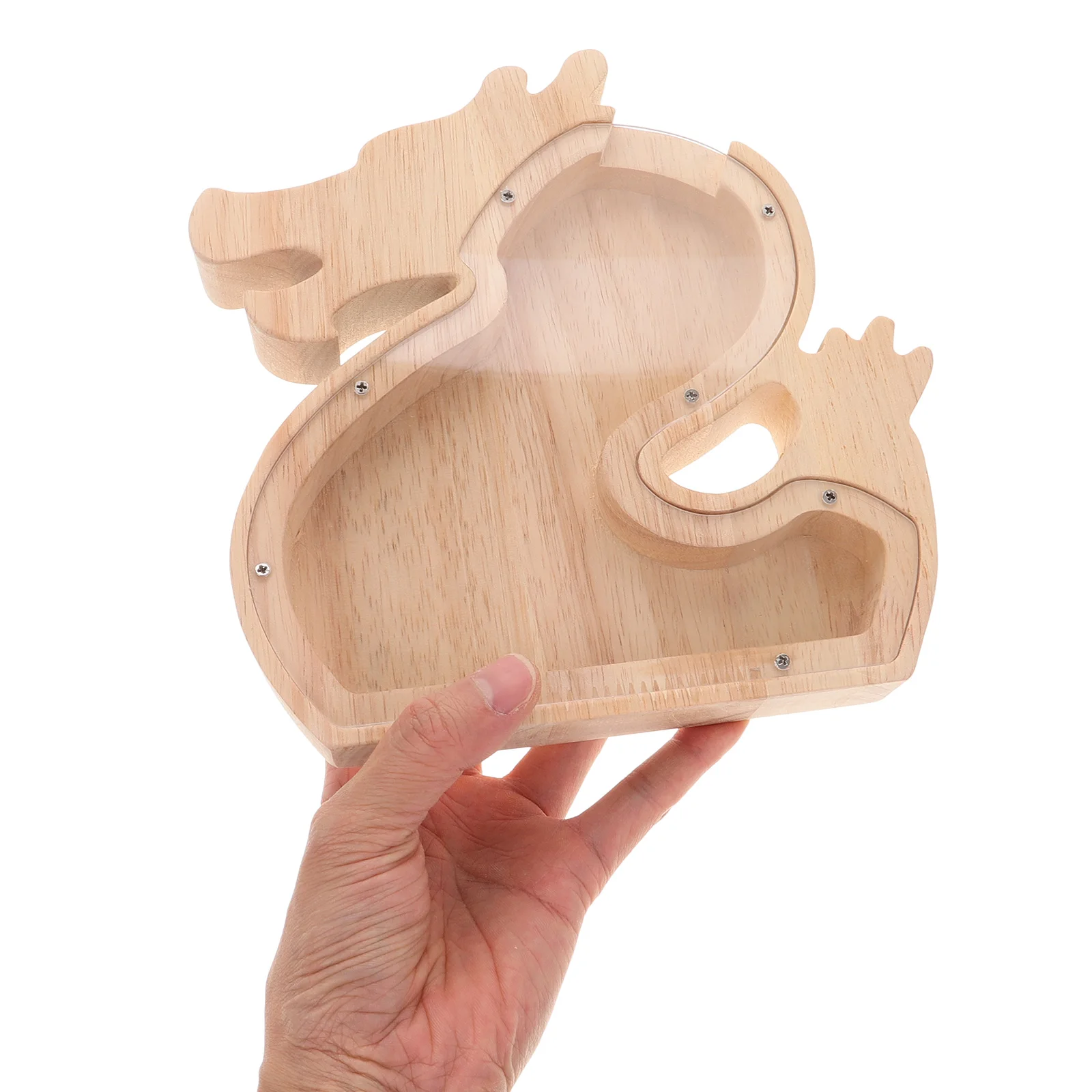 Hucha de madera transparente con forma de animal, hucha para niños, caja de dinero, ahorro seguro para niños y niñas, hucha de madera para niños