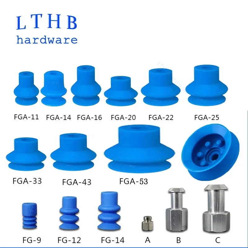 Pneumatic Vacuum Suction Cup FGA Series Round Nozzle Organ Mouth Silicone Double-layer Robot Automatic Manipulator Accessories