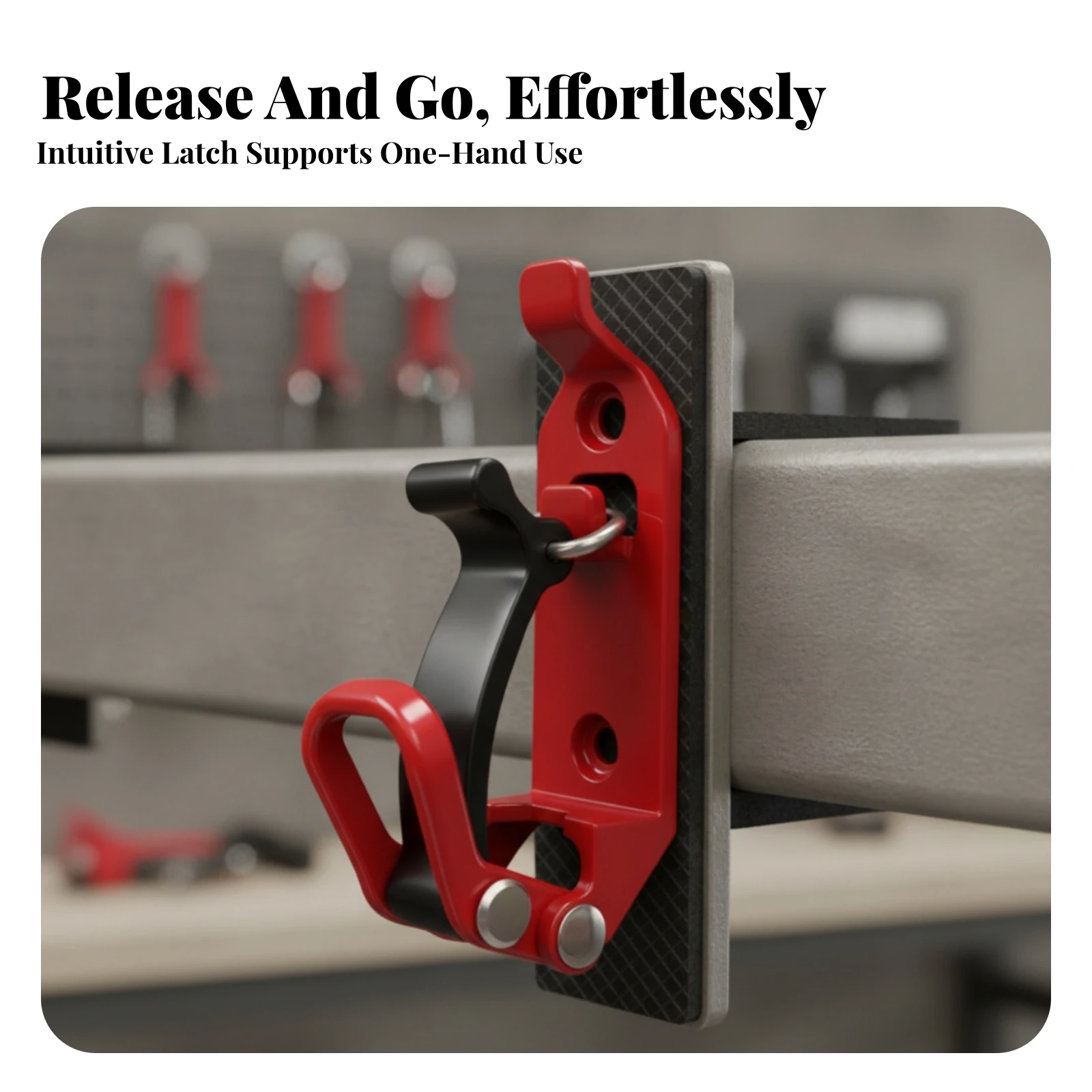 4 Pieces Shovel Mount with Strap Heavy-Duty Mounting Bracket with Rubber Strap Tool Clamp with Buckle Quick-Release Tool Clamp