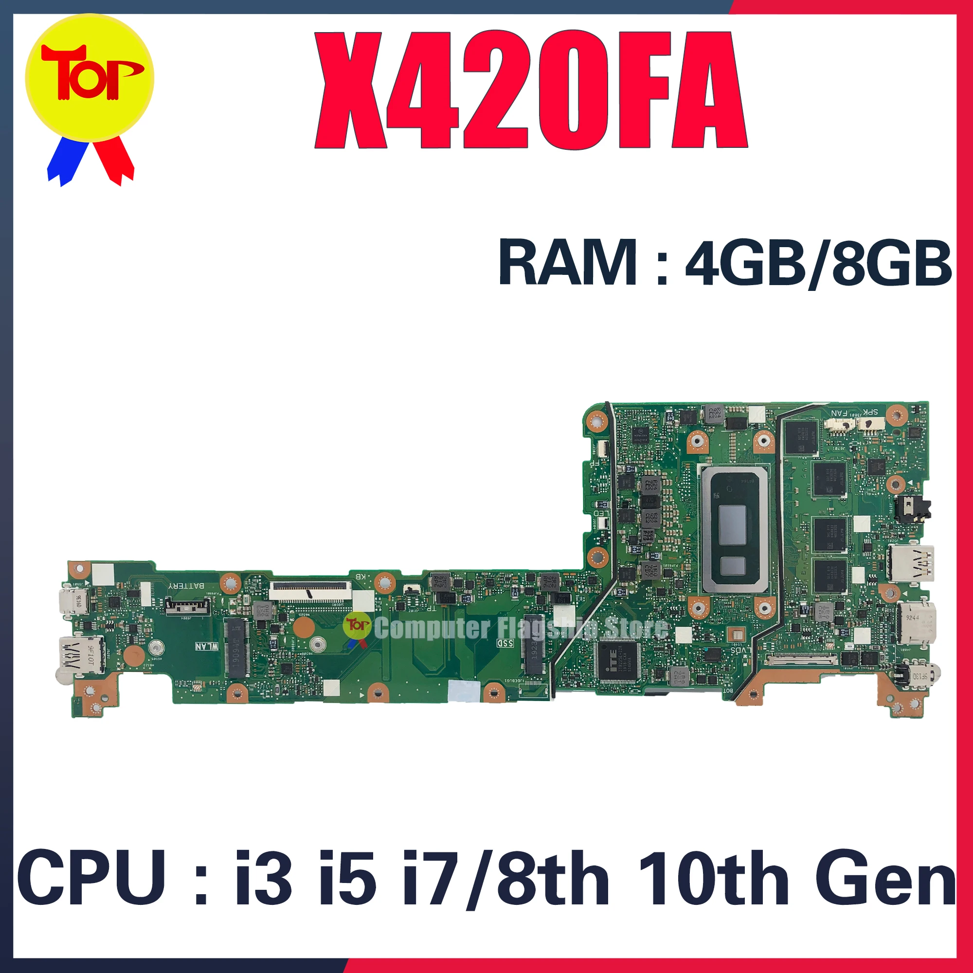 

KEFU X420F Laptop Motherboard For ASUS X420FA Y406F A420F F420F i3-7020U i3-8130U 4G OR 8G RAM Mainboard 100% Working