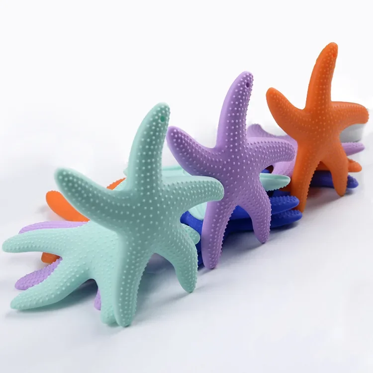 Silicone Teether for 3-12 Months Infants BPA Free Baby Teething Toys Starfish Silicone Kids Baby Chewing Tooth Training Toys