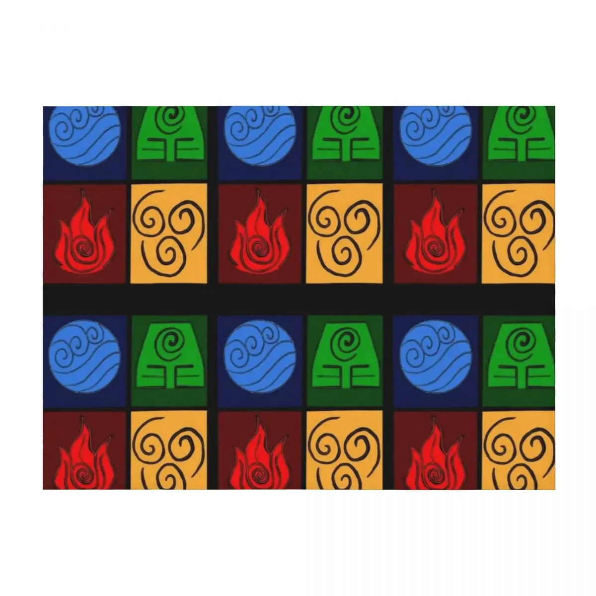 

The Four Nations Symbols from Avatar the Last Airbender Throw Blanket Luxury St valentine gift ideas anime Blankets