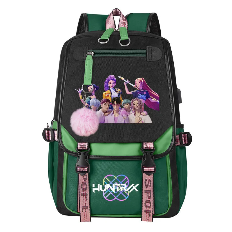 Mochila Demon Hunters K-pop Fans Mochila de viagem para mulheres e homens Mochila resistente e durável Bolsa leve para laptop traseira