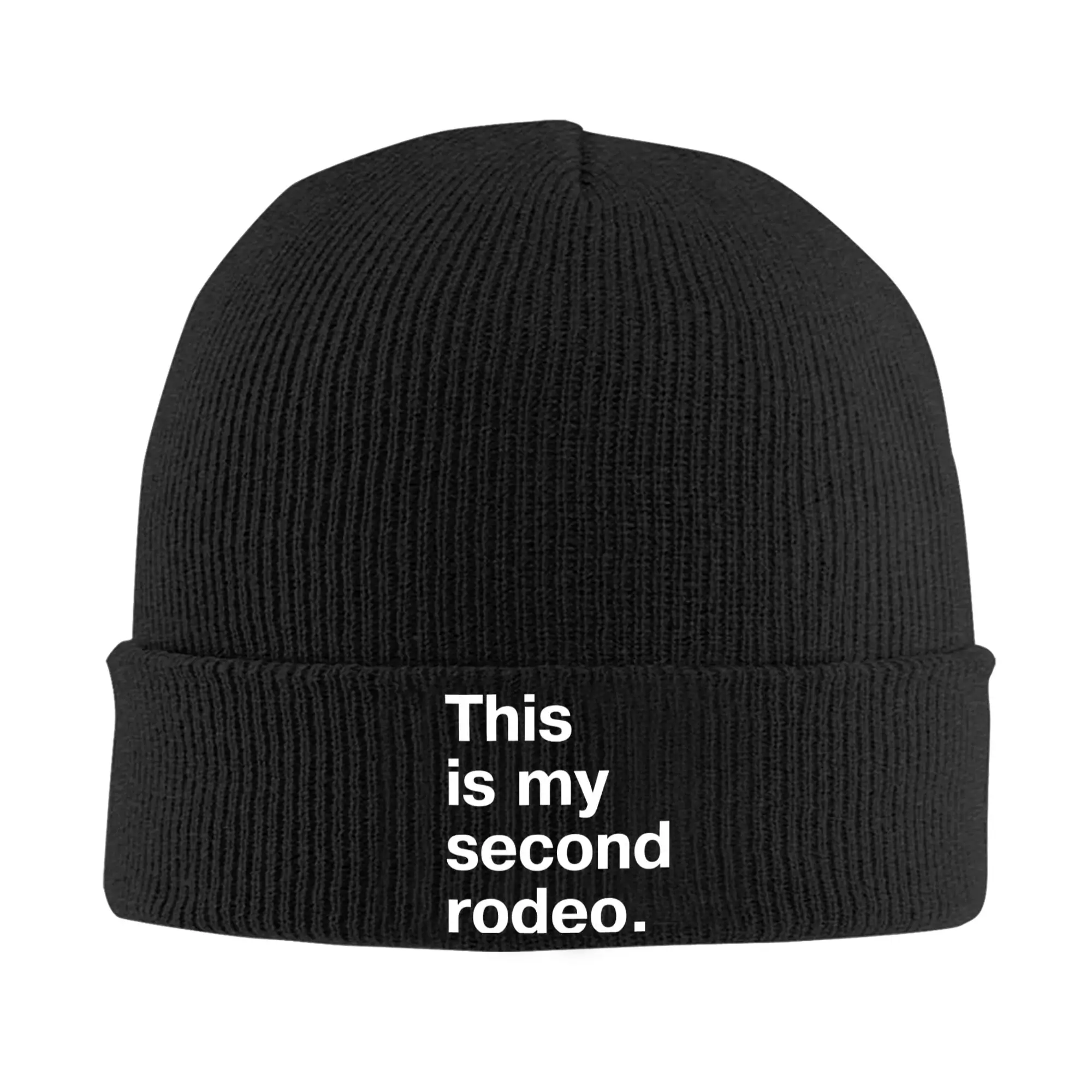 Custom This is my second rodeo Skullies Beanies Caps Hip Hop Winter Warm Men Women Knitted Hats Unisex Adult  Bonnet Hat