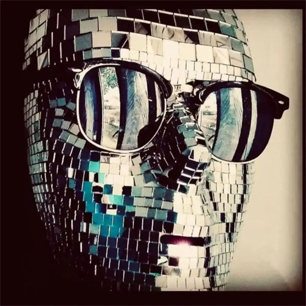 

Masquerade Ball Glitter Mirror Face Mask Male Adult Full Face Night Club Mask Party Supplies Half Face Home DJ Decor Costume