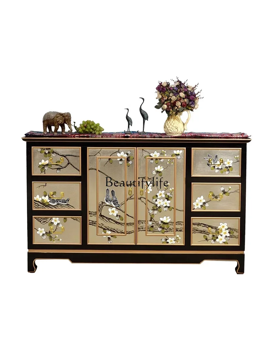 

American country furniture, European porch cabinets, new Chinese furniture solid wood dining side cabinetsL