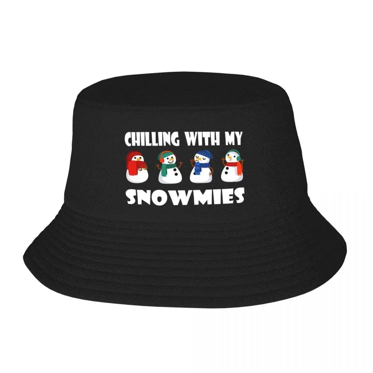 New Christmas Chillin With My Snowmies Merry Christmas Bucket Hats Trucker Hat Snap Back For Women Men's