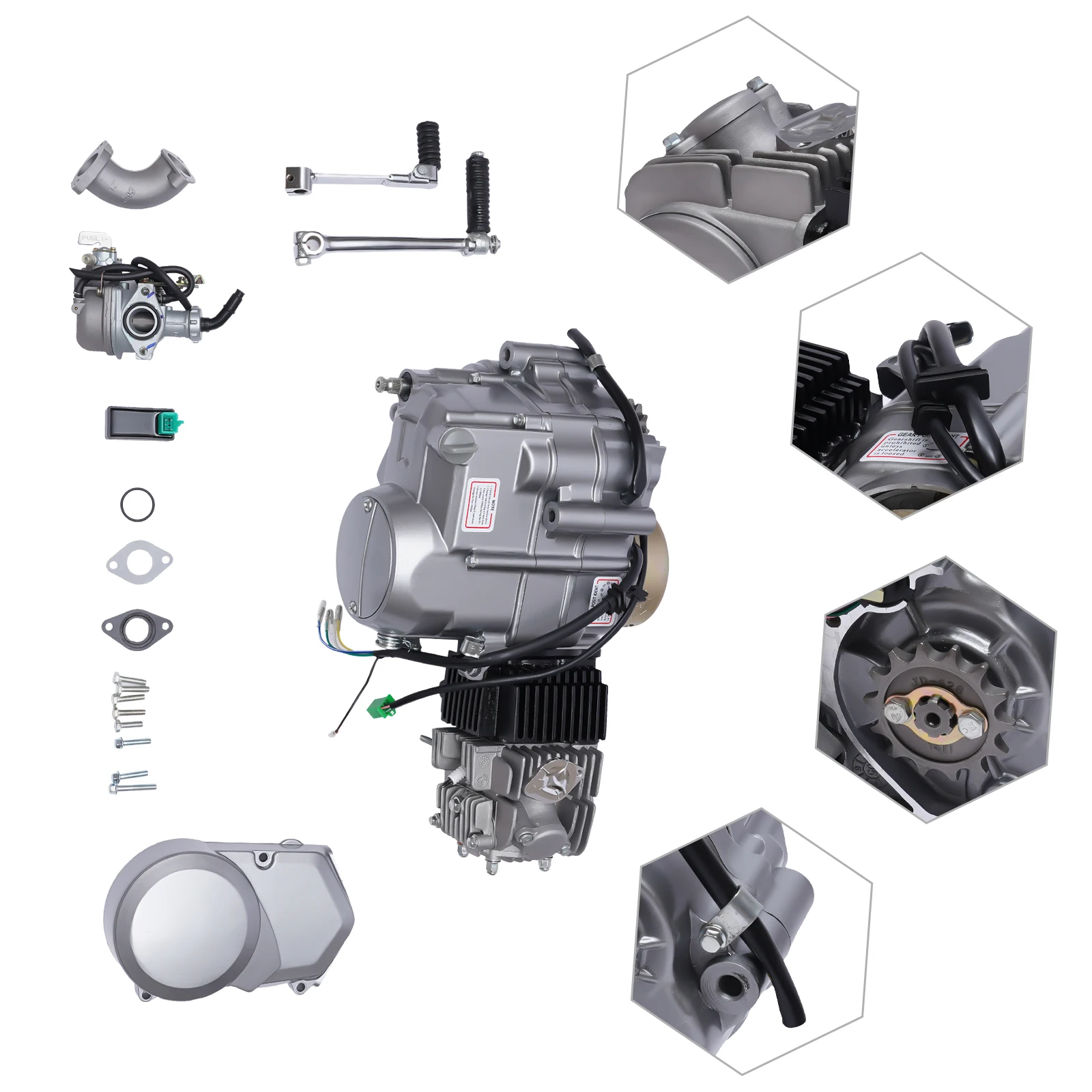 Imagem -06 - Motor de Embreagem Manual Tempos 125cc Adequado para Crf50 Xr70 Z50