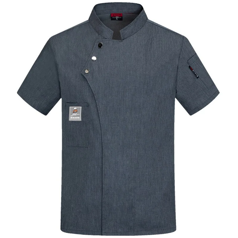 Uniformes de M-4Xl para hombre, camisa de cocinero, blusa de restaurante, chaqueta de cocina, ropa de trabajo de panadería, uniforme transpirable, abrigo de Chef de camarera