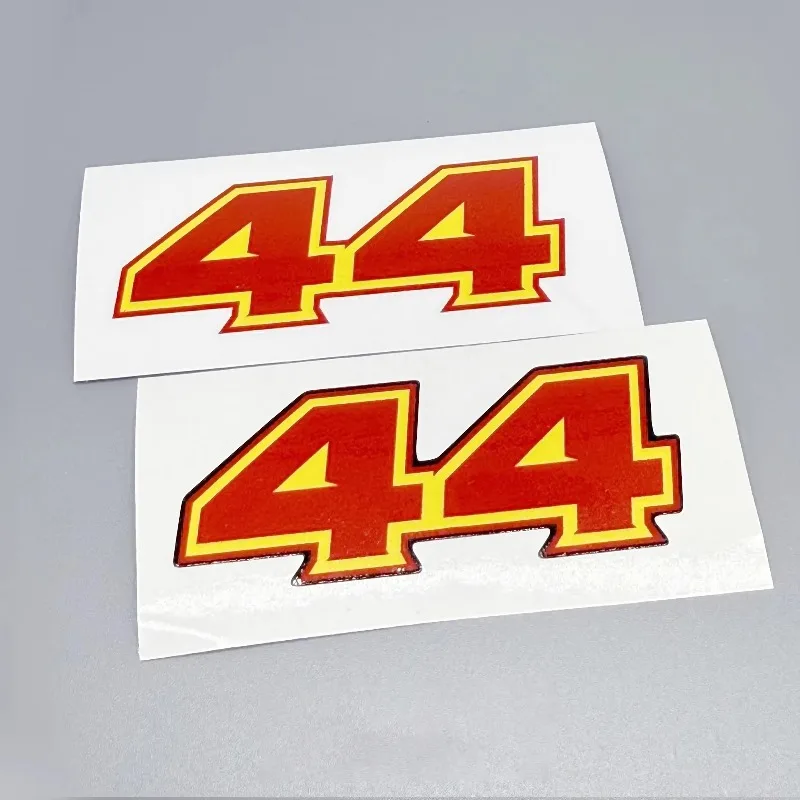 Adesivo com tema de corrida número 44, vinil impermeável para carro, moto, capacete, janela triangular, porta-malas