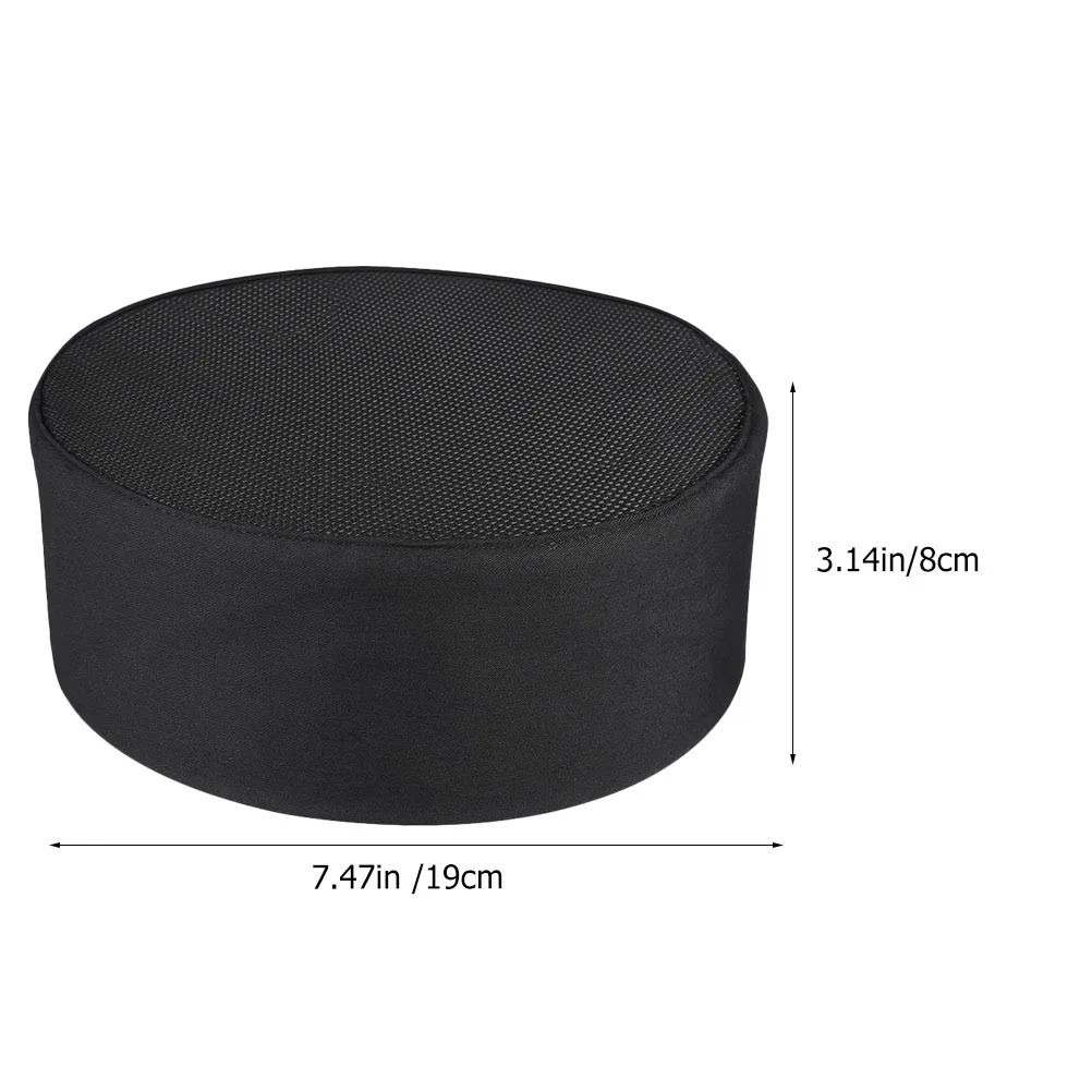 3pcs Black Chef Hat Breathable Mesh Kitchen Cap Unisex Durable Adjustable One Size Fits Most Cooks Bakers Catering Schools Chef