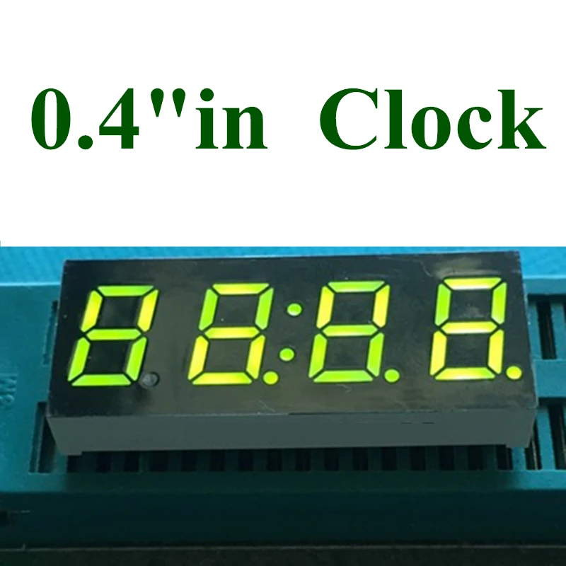 

20PCS 0.4 Inch 7 Segment 4 Digit Super GREEN 0.4" 0.4in Clock LED Display Common cathode Time 12 Pins for DIY