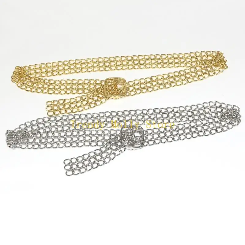 

N5KB Металлический пояс в стиле рока длиной 100 см, модные украшения для улучшения костюма