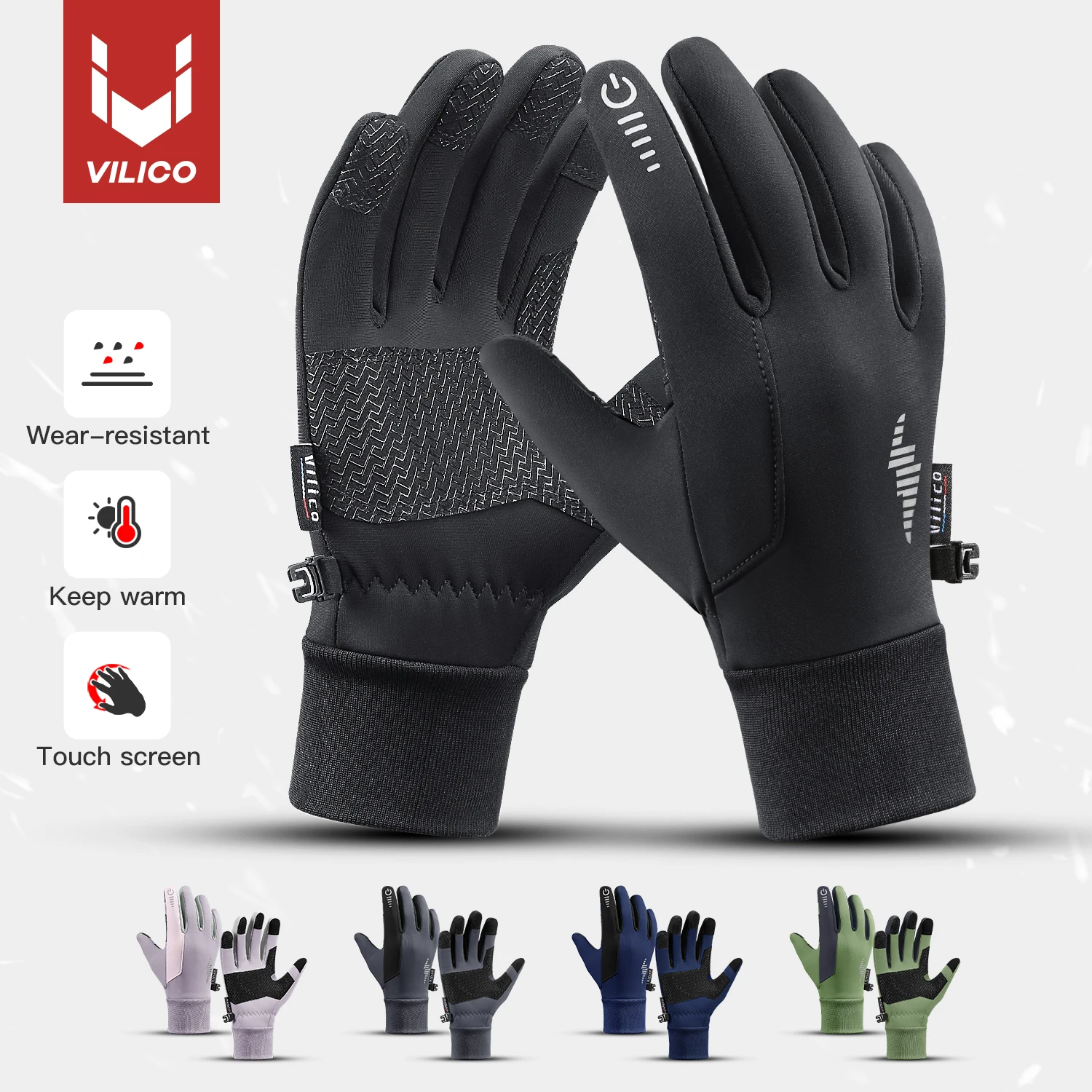 Winter Sports Plus Velvet Warm Gloves For Men And Women Touch Screen Ski Cycling Bicycle Riding Cold-Proof Outdoor Gloves