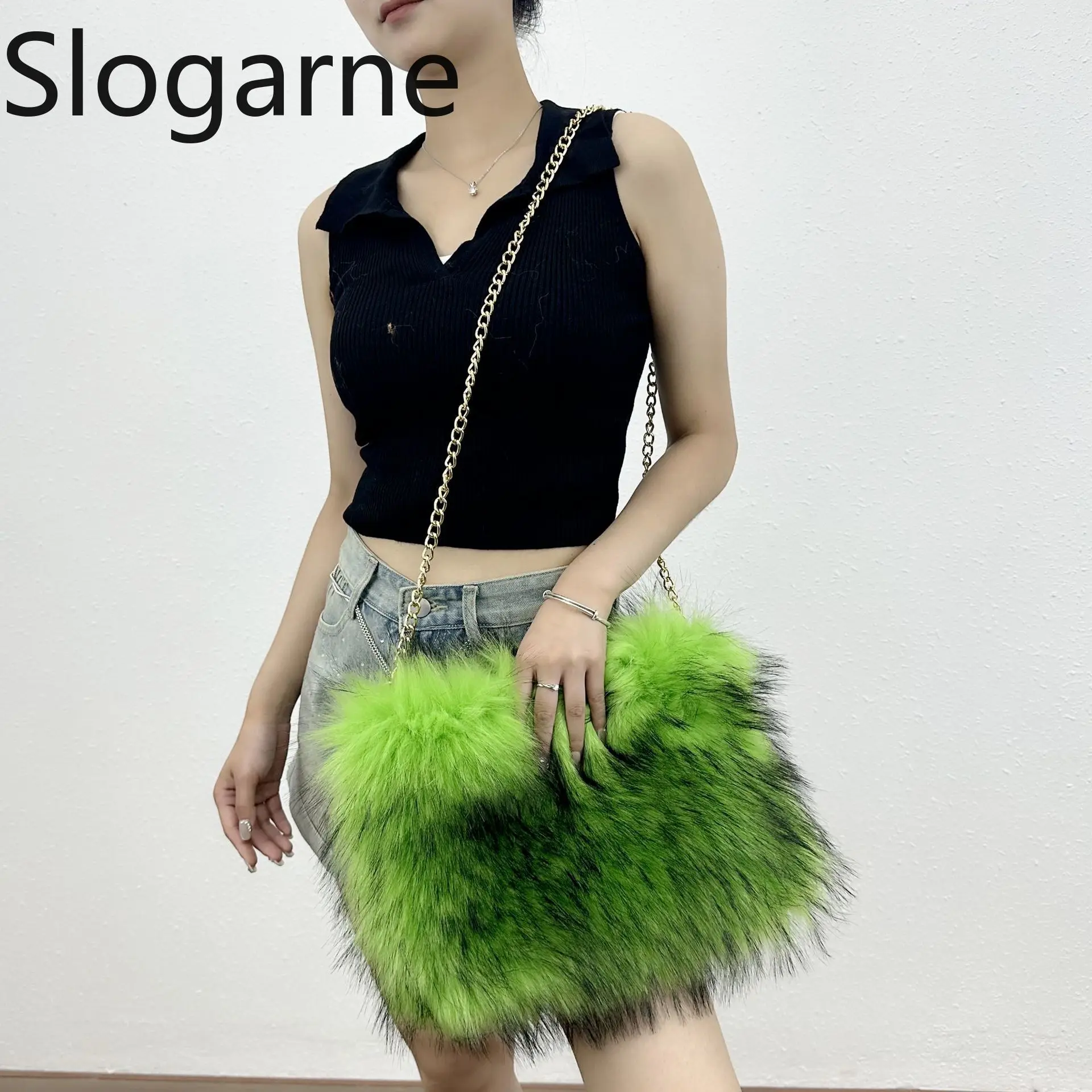 Nuova borsa a tracolla dolce pelosa da donna elegante borsa in pelliccia carina autunno inverno 2025 nuova borsa a tracolla soffici borse a tracolla invernali