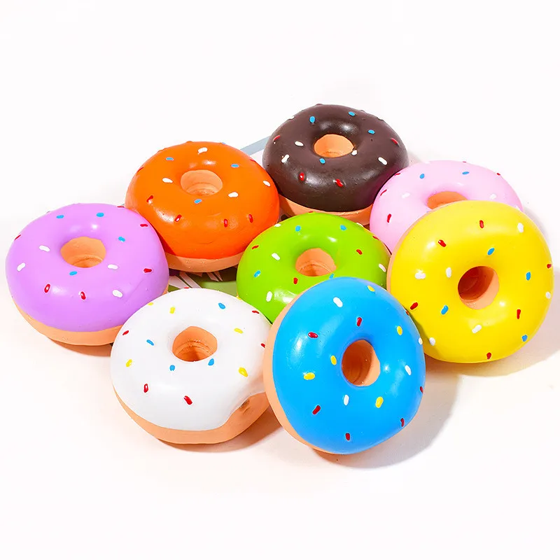 New Donut Dog Chew Toy Sound Toys Simulation Donuts Grinding Cleaning Tooth Relief Dog Toys Игрушки Для Собак Mascotas Perro