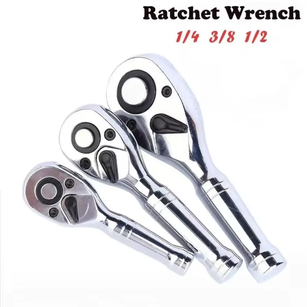 72 Teeth Mini Ratchet Wrench 1/4 3/8 1/2 Inch Short Handle Drive Stubby Ratchet Spanner Quick-Release Head Compact