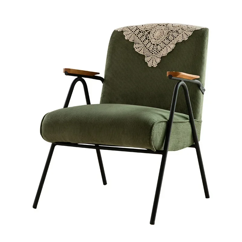 Outdoor wrought iron sofa chair, balcony casual small apartment, cafe clothing store, living room medieval retro single sofa
