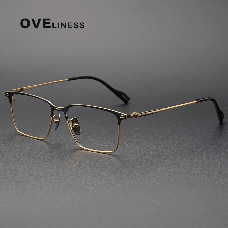 

Vintage Pure Titanium Eyeglasses Frame Men Retro square Glasses Frame Women Japan Designer Luxury Brand Eyewear