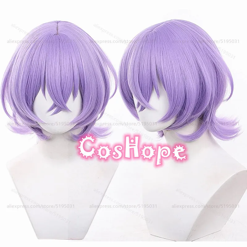 ES Hanamura Fuyume Cosplay Wig 35cm Short Pink Wig Cosplay Anime Cosplay Heat Resistant Synthetic Hair Halloween