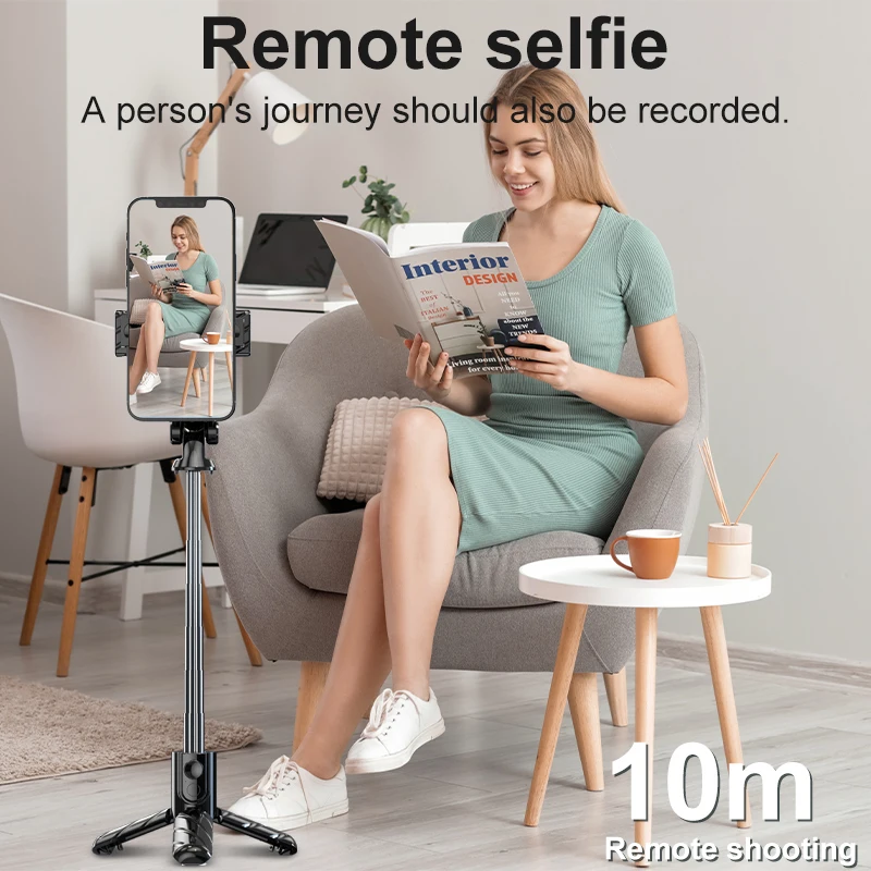 Selfie Stick And Tripod Wireless Remote Expandable Tripod Portable Detachable Remote Control BT Remote Compatible With IPhone