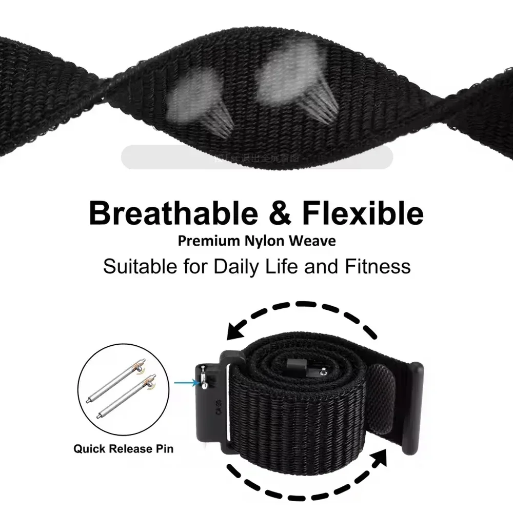 Nylon Loop Strap for Garmin Venu 4 3 Sq 2 Quick Adjustable Watch Band 20mm 22mm for Forerunner 570 265 255 165 Vivoactive 6 Belt view 4