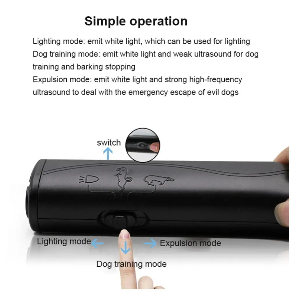 Pet Dog Repeller Whistle Anti Barking Stop Bark Training Device Trainer LED Ultrasonic 3 In 1 Anti Barking Dog Training Supplies