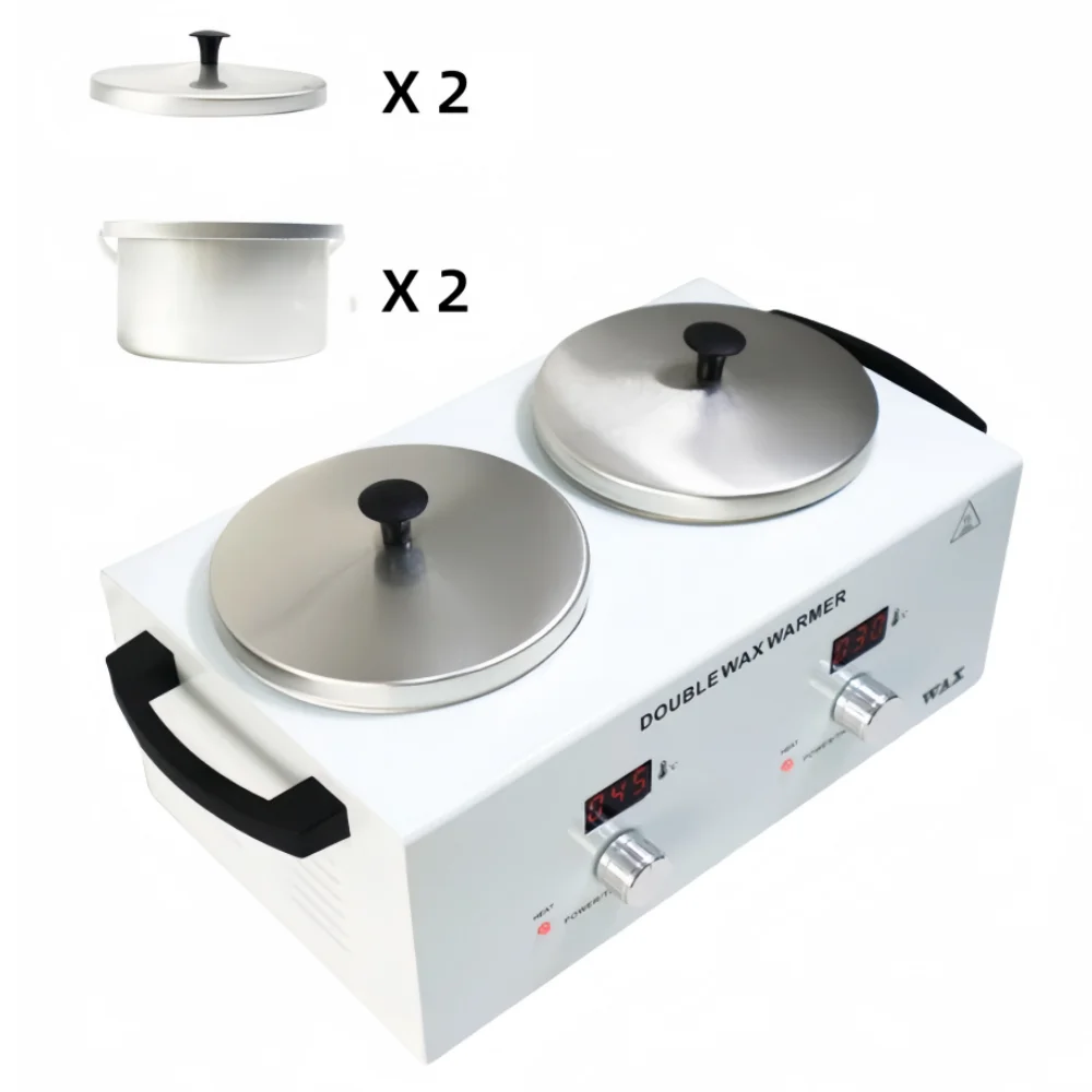 

Electric Double Wax Heated Pot Wax Warmer Heater with LED Display Skin Hair Removal Adjustable Temperature for Beauty Salon Home