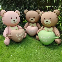 3D Matte Heart Bear Aluminum Film Balloon,for Kids Adult Party Supplies,Birthday Party,Valentine's Day Decoration,Baby Shower