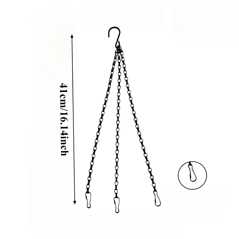 Black Hook Chain - Flower Pot Replacement and Decoration Chain, DIY Durable, Ideal for Garden and Home Decoration